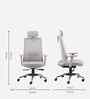 Aristo Ergonomic Chair With With Headrest In Grey Finish