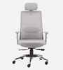 Aristo Ergonomic Chair With With Headrest In Grey Finish