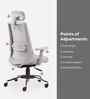 Aristo Ergonomic Chair With With Headrest In Grey Finish