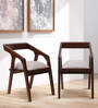 Aristo Teak Wood Arm Chair In Brown Finish (Set of 2)