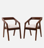 Aristo Teak Wood Arm Chair In Brown Finish (Set of 2)