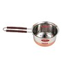 Steel Patti Copper Bottom Saucepan with Rubber grip Handle, Stainless Steel, Silver