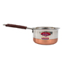 Steel Patti Copper Bottom Saucepan with Rubber grip Handle, Stainless Steel, Silver