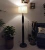 Aristro Wooden Floor Lamp with Jute Shade & Brown Base