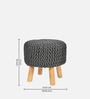 Brixi Knitted Weave Ottoman In Charcoal Grey Colour