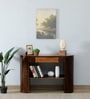 Arivu Mango Wood Console Table In Walnut Finish