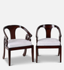 Arlaxa Solid Wood Arm Chair in Brown Finish (Set Of 2)
