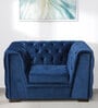 Arlo Velvet 1 Seater Sofa In Royal Blue Colour