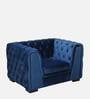 Arlo Velvet 1 Seater Sofa In Royal Blue Colour