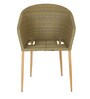 Ellie Wicker Patio Chair in Light Brown Finish