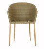 Ellie Wicker Patio Chair in Light Brown Finish