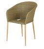Ellie Wicker Patio Chair in Light Brown Finish