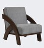 Consalvo Teak Wood Arm Chair In Grey Colour