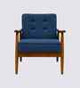 Armari Boucle Fabric Arm Chair In Blue Colour