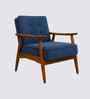 Armari Boucle Fabric Arm Chair In Blue Colour