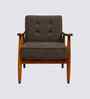 Armari Boucle Fabric Arm Chair In Brown Colour