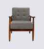 Armari Boucle Fabric Arm Chair In Grey Colour