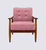 Armari Boucle Fabric Arm Chair In Pink Colour
