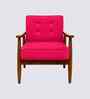 Armari Boucle Fabric Arm Chair In Red Colour