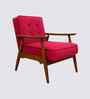 Armari Boucle Fabric Arm Chair In Red Colour