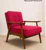 Armari Boucle Fabric Arm Chair In Red Colour