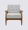 Armari Boucle Fabric Arm Chair In White Colour