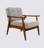 Armari Boucle Fabric Arm Chair In White Colour