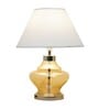 Agueda White Cotton Fabric Shade Night Lamp With Metal & Glass Base