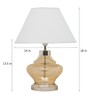 Agueda White Cotton Fabric Shade Night Lamp With Metal & Glass Base