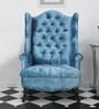 Arnova Velvet Wing Chair in Blue Colour