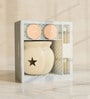 Set Of 5 Cream Ceramic  Aroma Oil, Tea Light With Burner Set For Gifting