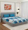 Blue Abstract 180 TC Polyester Double Size Bedsheet With 2 Pillow Covers