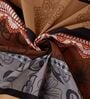 Brown Abstract 180 TC Polyester Double Size Bedsheet With 2 Pillow Covers