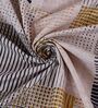 Grey Abstract 180 TC Polyester Double Size Bedsheet With 2 Pillow Covers