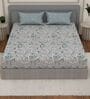 Grey Abstract 180 TC Polyester Double Size Bedsheet With 2 Pillow Covers