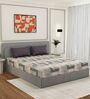 Grey Abstract 180 TC Polyester Double Size Bedsheet With 2 Pillow Covers