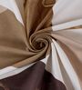 Beige Abstract 180 TC Polyester Double Size Bedsheet With 2 Pillow Covers