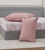 Pink Abstract 180 TC Polyester Double Size Bedsheet With 2 Pillow Covers