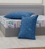 Blue Abstract 180 TC Polyester Double Size Bedsheet With 2 Pillow Covers