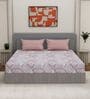 Pink Abstract 180 TC Polyester Double Size Bedsheet With 2 Pillow Covers