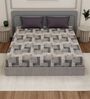 Grey Abstract 180 TC Polyester Double Size Bedsheet With 2 Pillow Covers