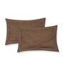 Brown Abstract 180 TC Polyester Double Size Bedsheet With 2 Pillow Covers