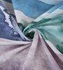 Blue Abstract 180 TC Polyester Double Size Bedsheet With 2 Pillow Covers