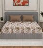 Brown Abstract 180 TC Polyester Double Size Bedsheet With 2 Pillow Covers