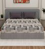 Grey Abstract 180 TC Polyester Double Size Bedsheet With 2 Pillow Covers