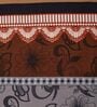 Brown Abstract 180 TC Polyester Double Size Bedsheet With 2 Pillow Covers
