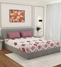 Pink Abstract 180 TC Polyester Double Size Bedsheet With 2 Pillow Covers