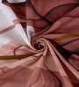 Beige Abstract 180 TC Polyester Double Size Bedsheet With 2 Pillow Covers