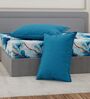 Blue Abstract 180 TC Polyester Double Size Bedsheet With 2 Pillow Covers