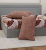 Beige Abstract 180 TC Polyester Double Size Bedsheet With 2 Pillow Covers